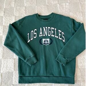 Hollister Sweatshirt Crewneck Hunter Green Los Angeles Relaxed Size Medium